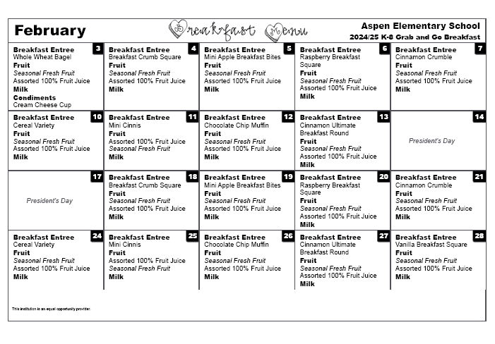 October Breakfast Menu